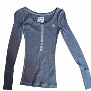 Vintage Abercrombie Kids Gray Babydoll Henley Top